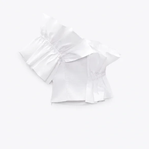 Zara Poplin Top with Ruffles - Picture 12 of 16